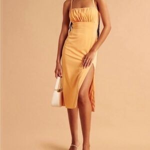 Abercrombie & Fitch Orange Midi Dress